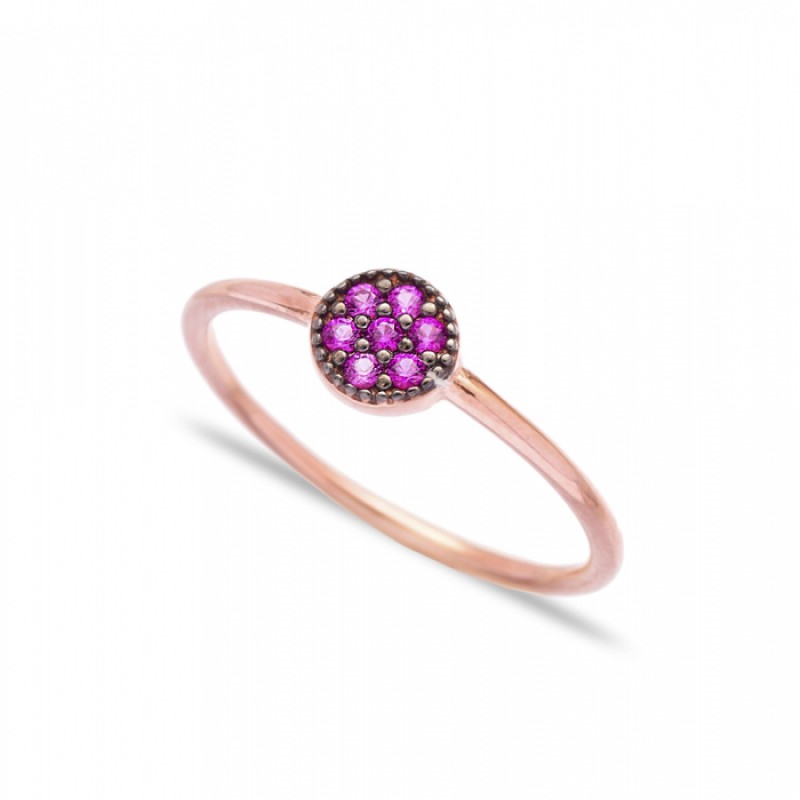 FINEFEY Sterling Silver Rose Gold Plated Ruby Zirc...