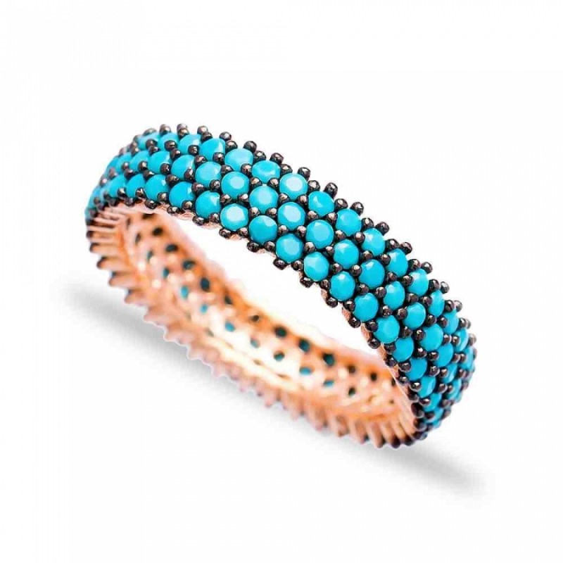 FINEFEY Sterling Silver Rose Gold Plated Turquoise...