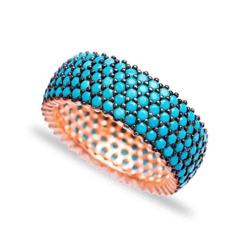 FINEFEY Sterling Silver Rose Gold Plated Turquoise...
