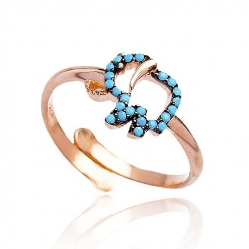 FINEFEY Sterling Silver Rose Gold Plated Turquoise...