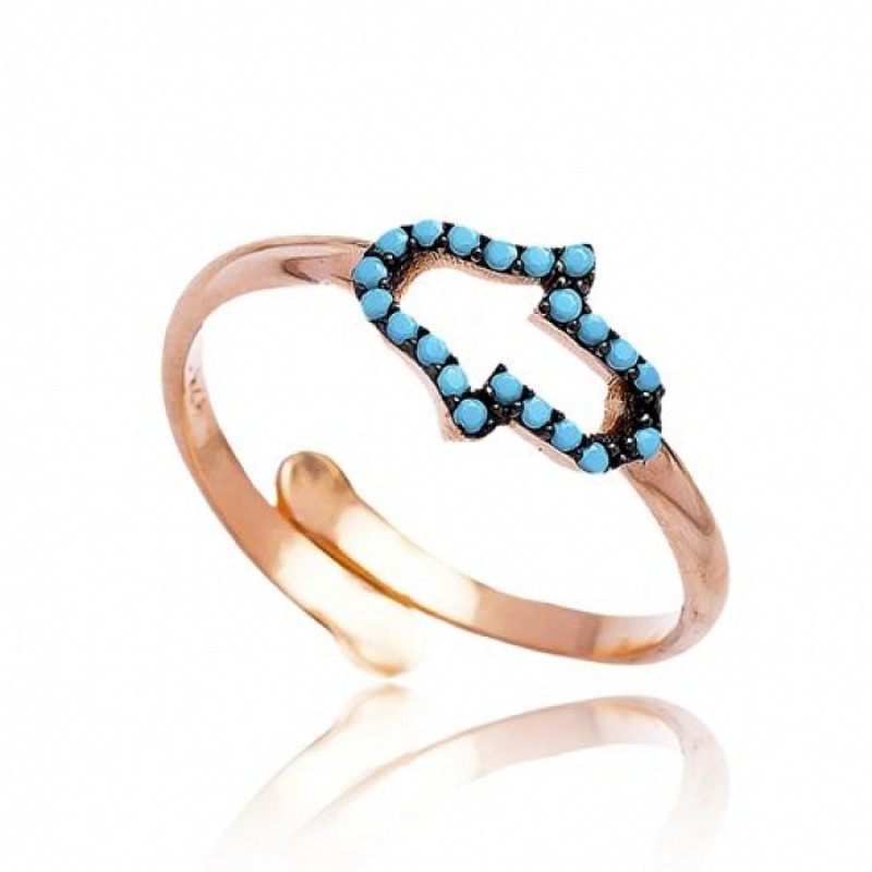 FINEFEY Sterling Silver Rose Gold Plated Turquoise...