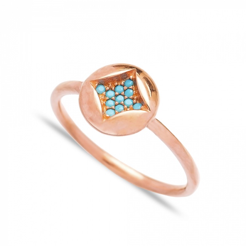 FINEFEY Sterling Silver Rose Gold Plated Turquoise...