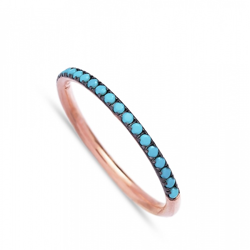 FINEFEY Sterling Silver Rose Gold Plated Turquoise...