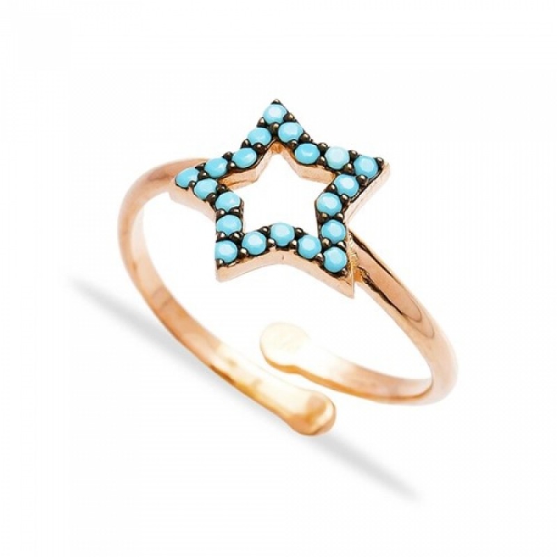 FINEFEY Sterling Silver Rose Gold Plated Turquoise...