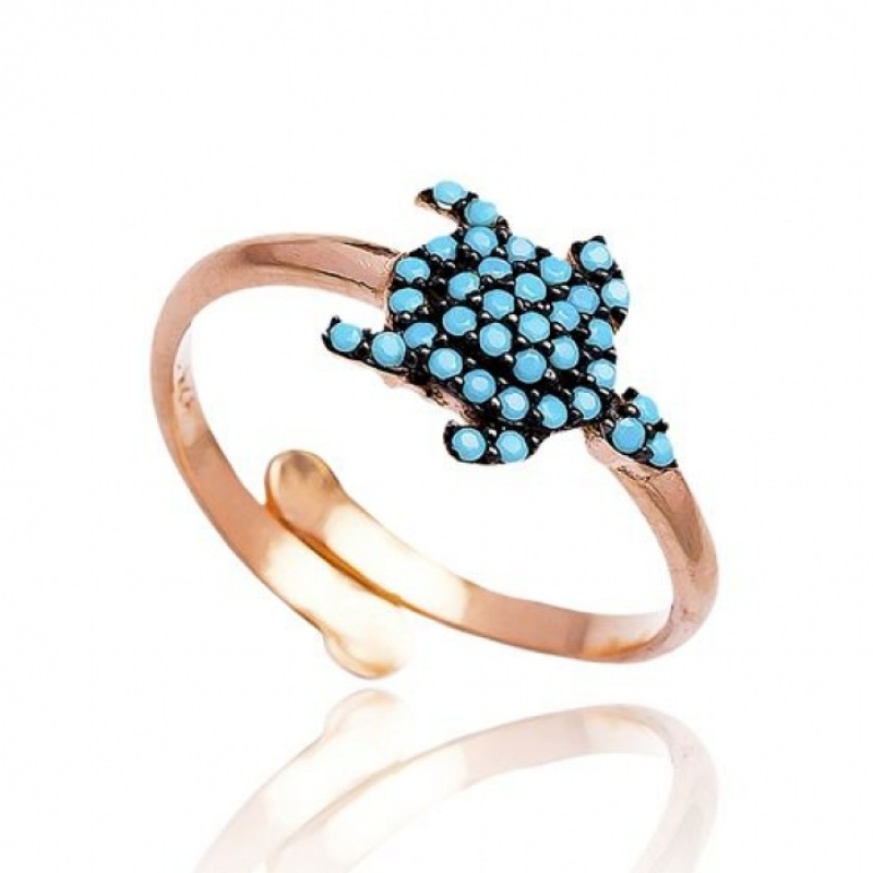 FINEFEY Sterling Silver Rose Gold Plated Turquoise...