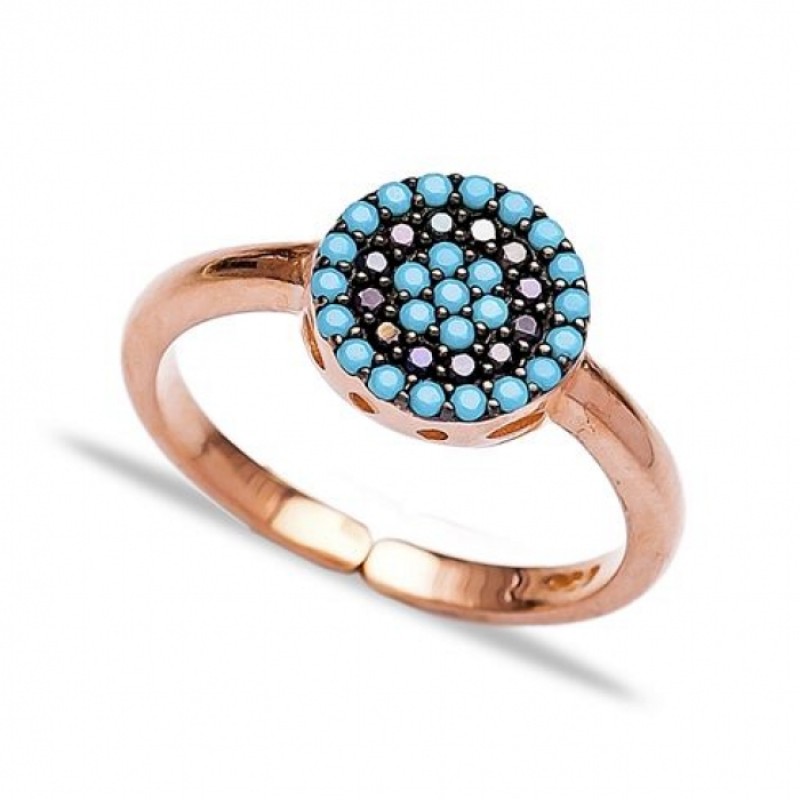 FINEFEY Sterling Silver Rose Gold Plated Turquoise...