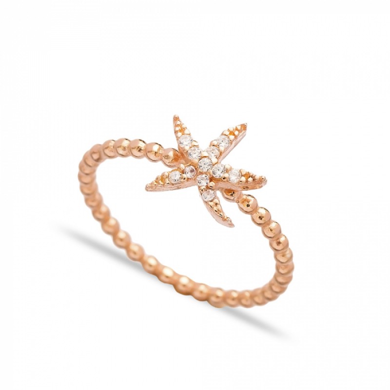 FINEFEY Sterling Silver Rose Gold Plated Clear Zir...