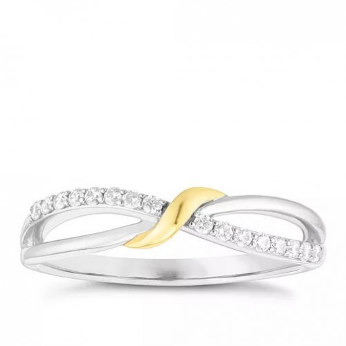 FINEFEY Sterling Silver Gold Plated Cubic Zirconia...