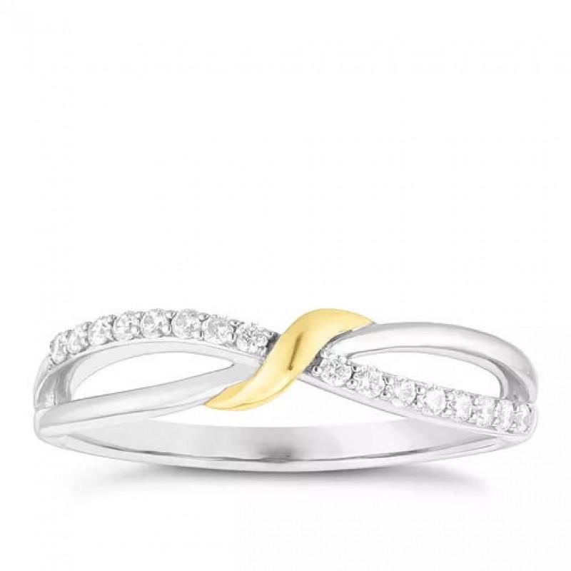 FINEFEY Sterling Silver Gold Plated Cubic Zirconia...
