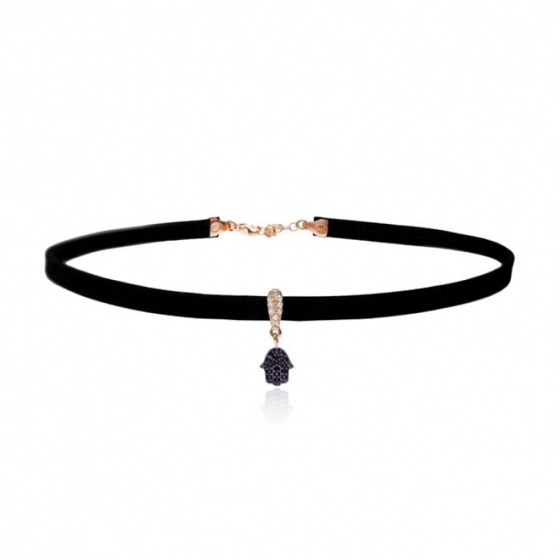 FINEFEY Sterling Silver Rose Gold Plated Black Zir...