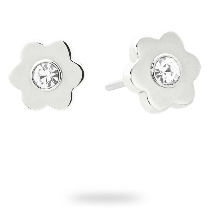 FINEFEY Sterling Silver Cubic Zirconia Flower Stud...