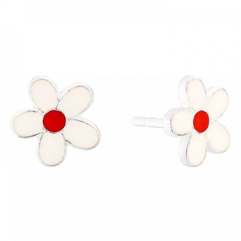 FINEFEY Sterling Silver Children's Flower Stud Ear...