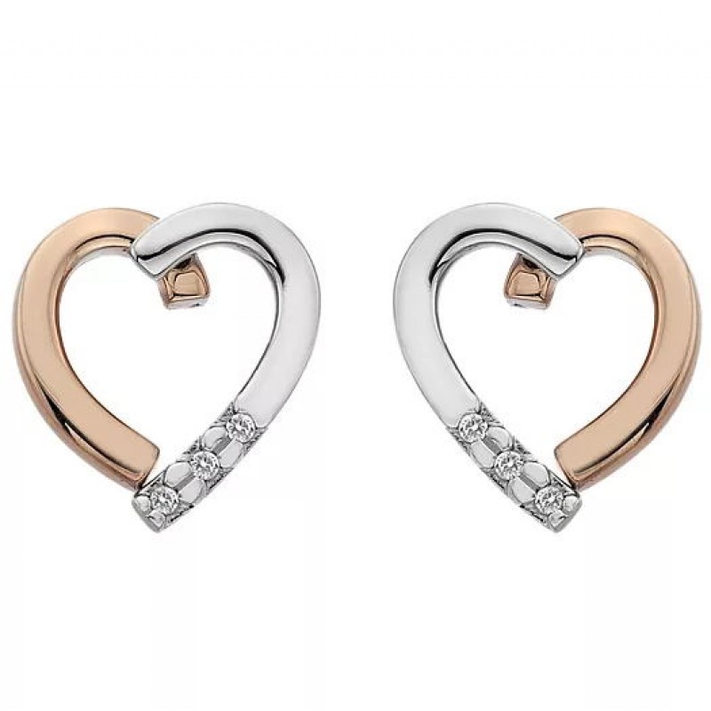FINEFEY Sterling Silver Rose Gold Plated Zircona H...