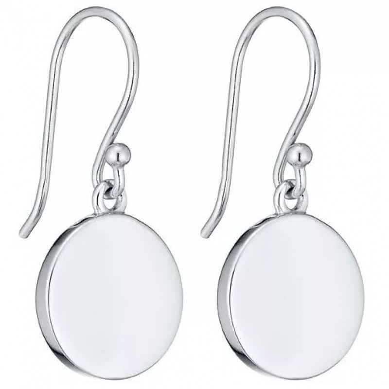 FINEFEY Sterling Silver Circla Disc Drop Hook Earr...