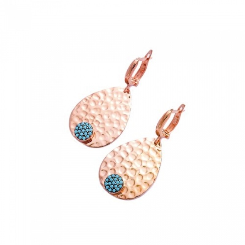 FINEFEY Sterling Silver Rose Gold Plated Turquoise...