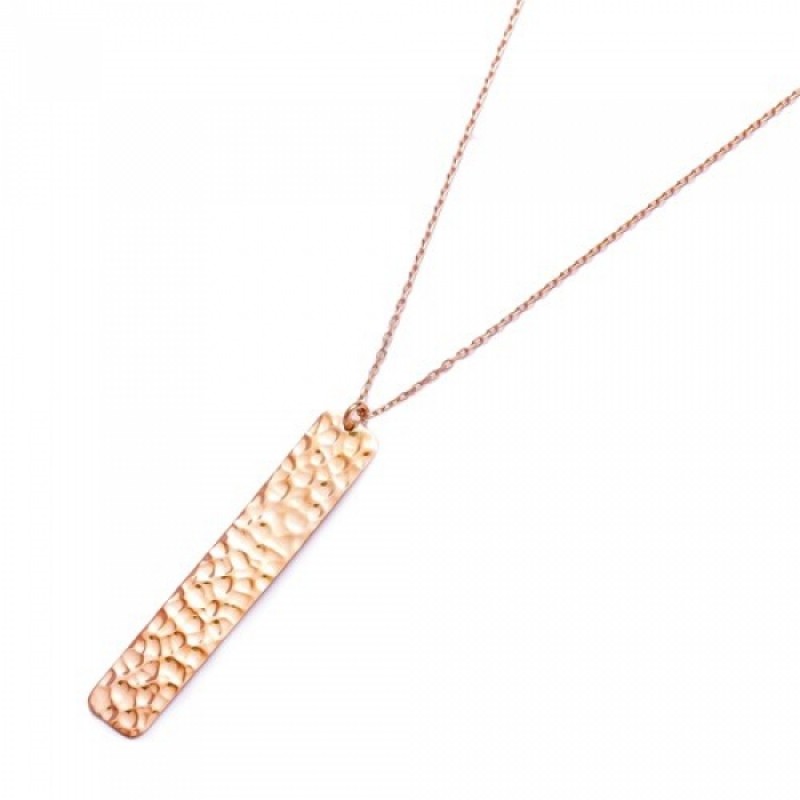 FINEFEY Sterling Silver Rose Gold Plated Plain Ham...
