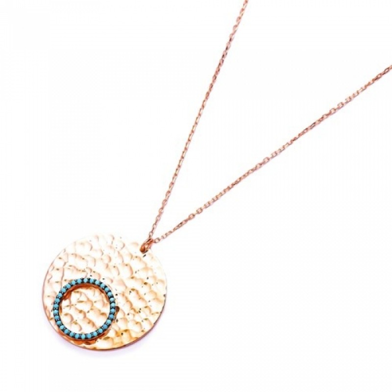 FINEFEY Sterling Silver Rose Gold Plated Turquoise...