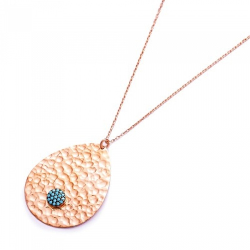FINEFEY Sterling Silver Rose Gold Plated Turquoise...