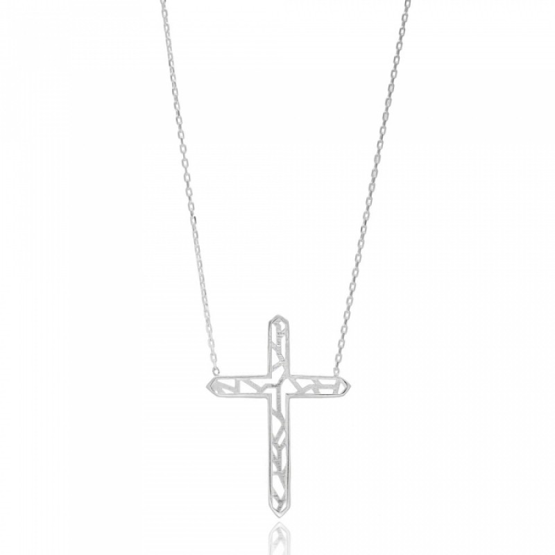 FINEFEY Sterling Silver Cross Charm Origami Pendan...