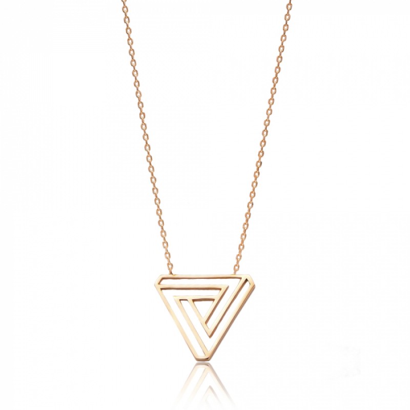 FINEFEY Sterling Silver Rosa Gold Plated Dainty Tr...