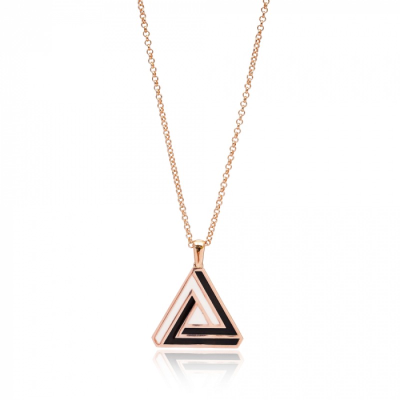 FINEFEY Sterling Silver Rose Gold Plated Origami T...