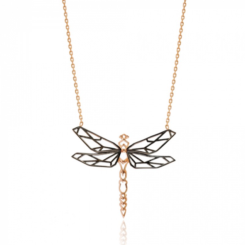 FINEFEY Sterling Silver Rose Gold Plated Origami D...