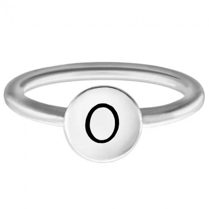 FINEFEY Sterling Silver O Alphabet Disc Ring 