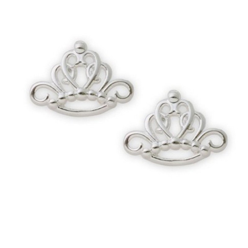 925 Sterling Silver Crown Stud Earrings