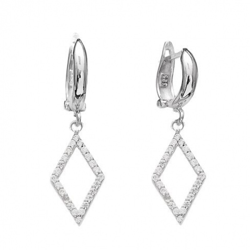 FINEFEY Sterling Silver Dangle Clip On Hoop Earrin...