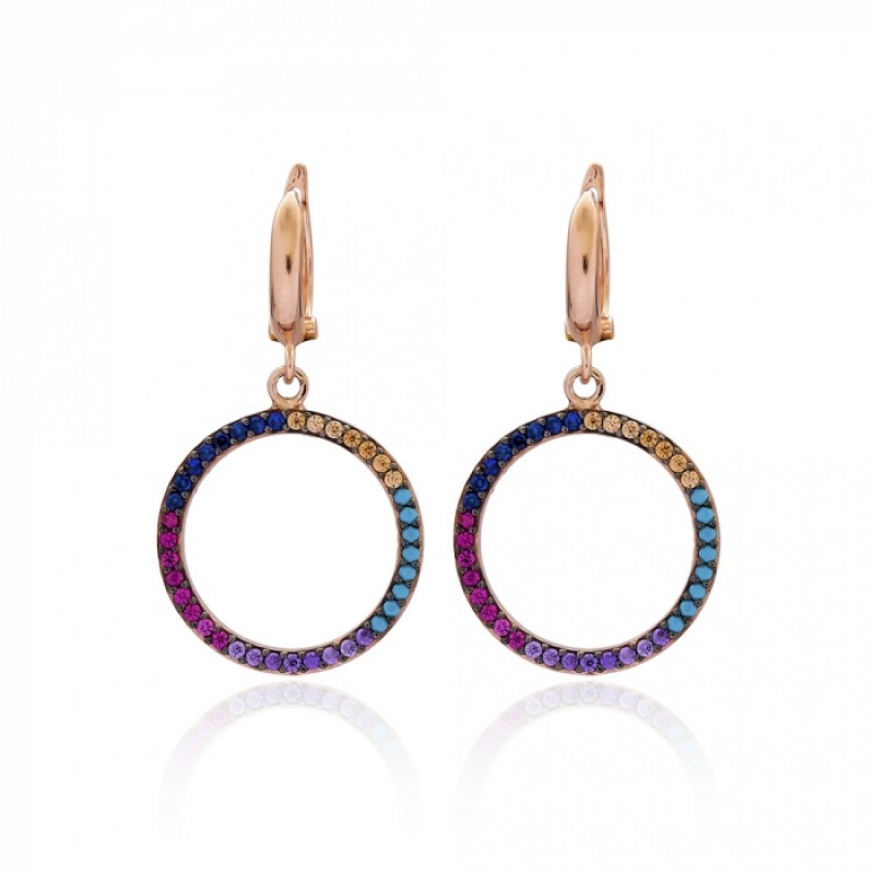 FINEFEY Sterling Silver Rose Gold Plated  Colorful...