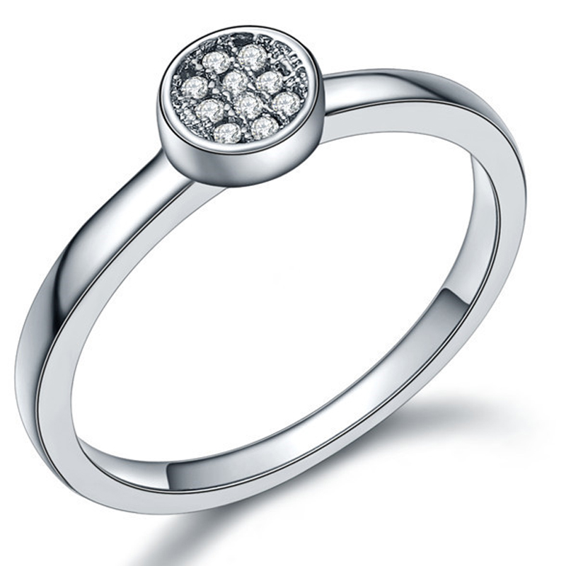 FINEFEY Sterling Silver Circular CZ Ring for Women