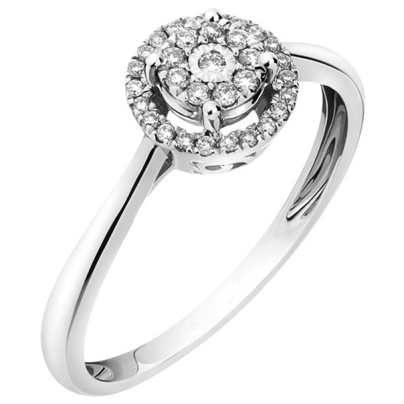 FINEFEY Sterling Silver  Circular cut Cubic CZ Rin...