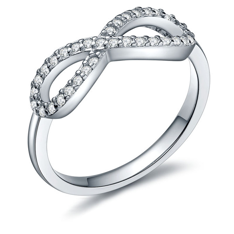 FINEFEY Sterling Silver Infinity CZ Ring for Women