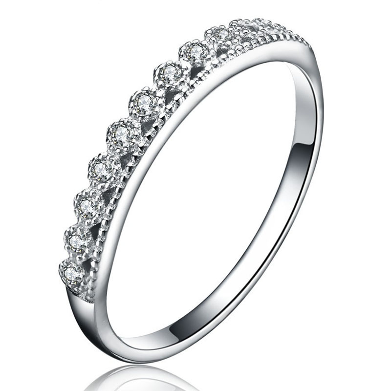 FINEFEY Sterling Silver Pave Cubic Zirconia Ring f...