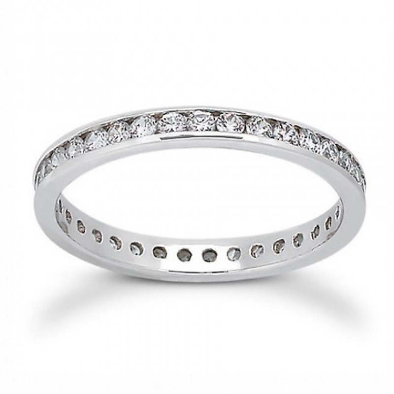 FINEFEY Sterling Silver Channel Set Cubic CZ Ring ...