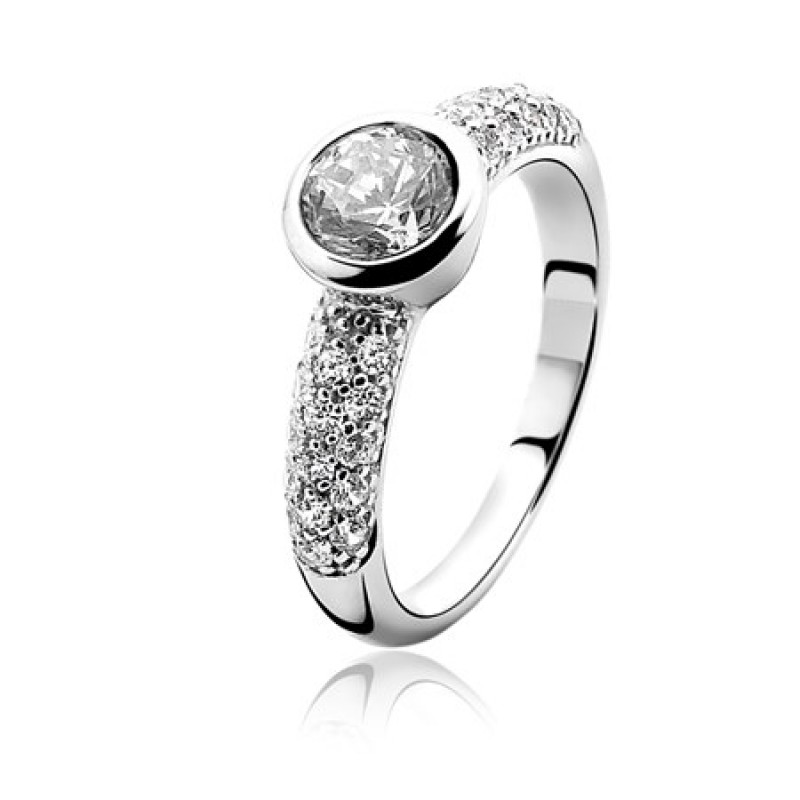FINEFEY Sterling Silver  Round Cubic CZ Ring  for ...