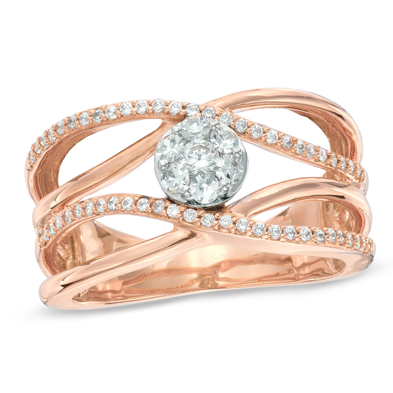 FINEFEY Sterling Silver Rose Gold Plated Criss Cro...