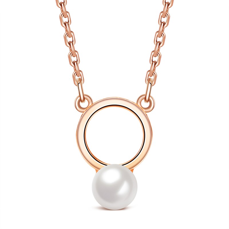 FINEFEY Sterling Silver Rose Gold  Plated Circle P...