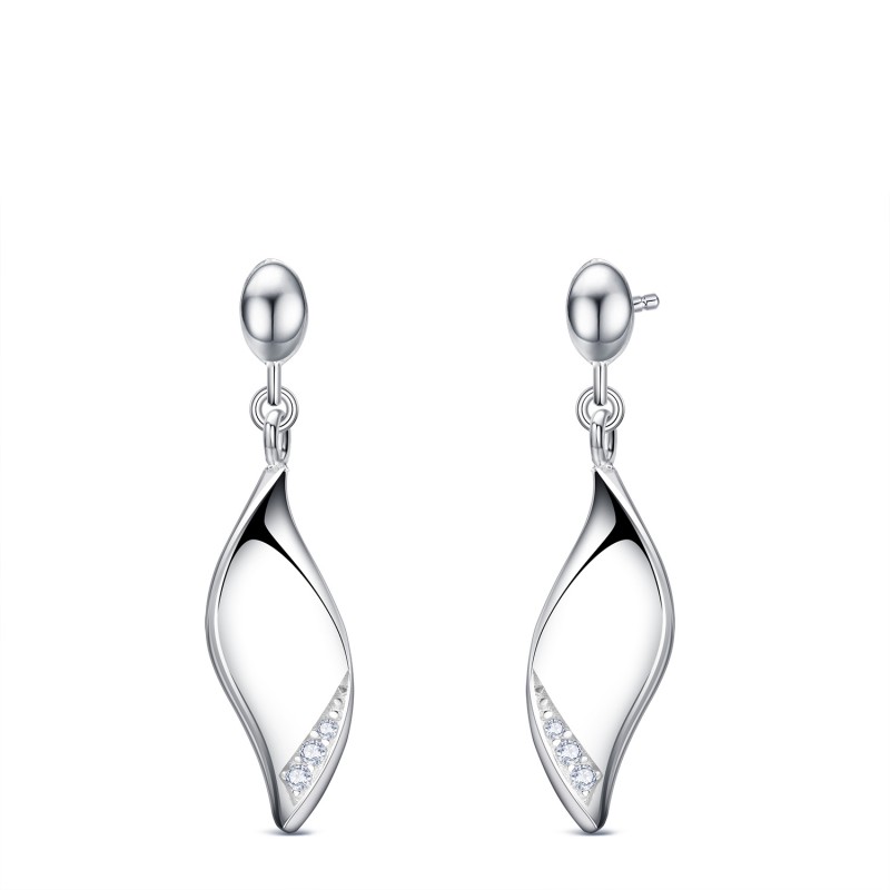 FINEFEY Sterling Silver with whilte Zirconia Curvi...