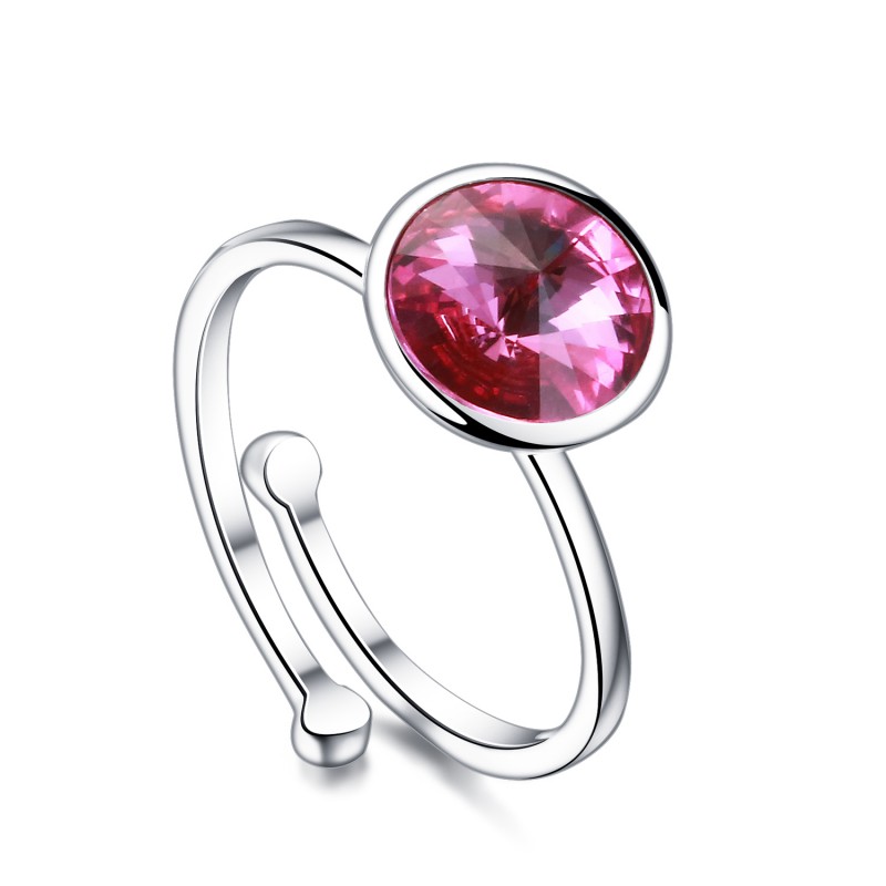 FINEFEY 925 Sterling Silver Round-cut Ruby Zirconi...