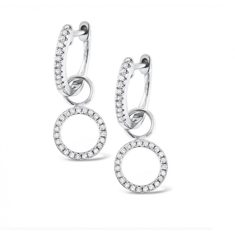 FINEFEY Sterling Silver Circle Crystal Earring Hoo...