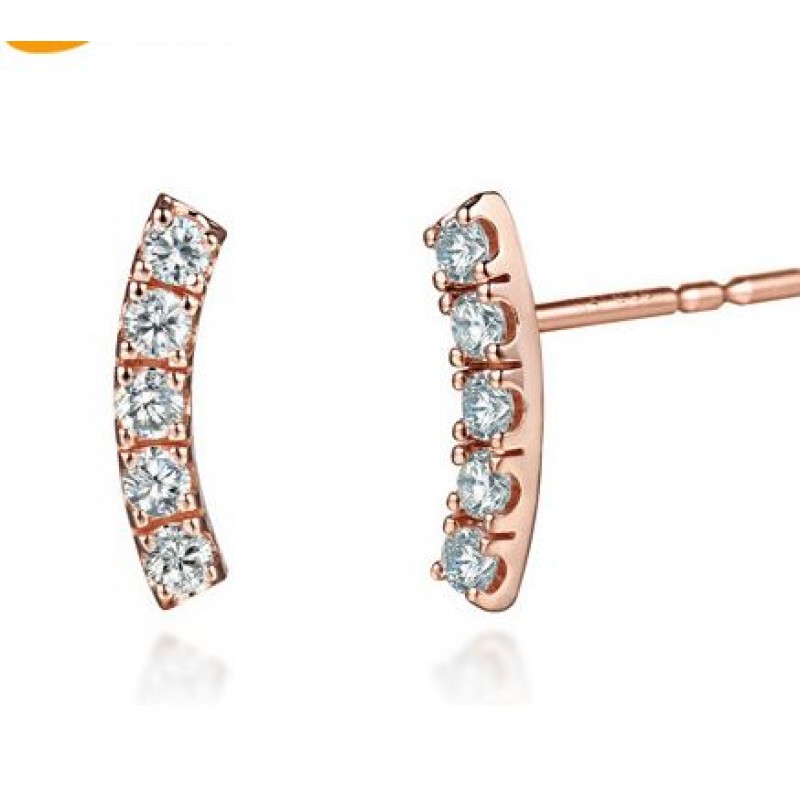 FINEFEY Sterling Silver Crawler Crystal Earring St...