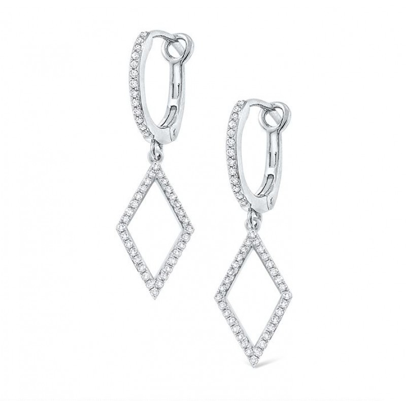 FINEFEY Sterling Silver Diamond Crystal Earring Ho...