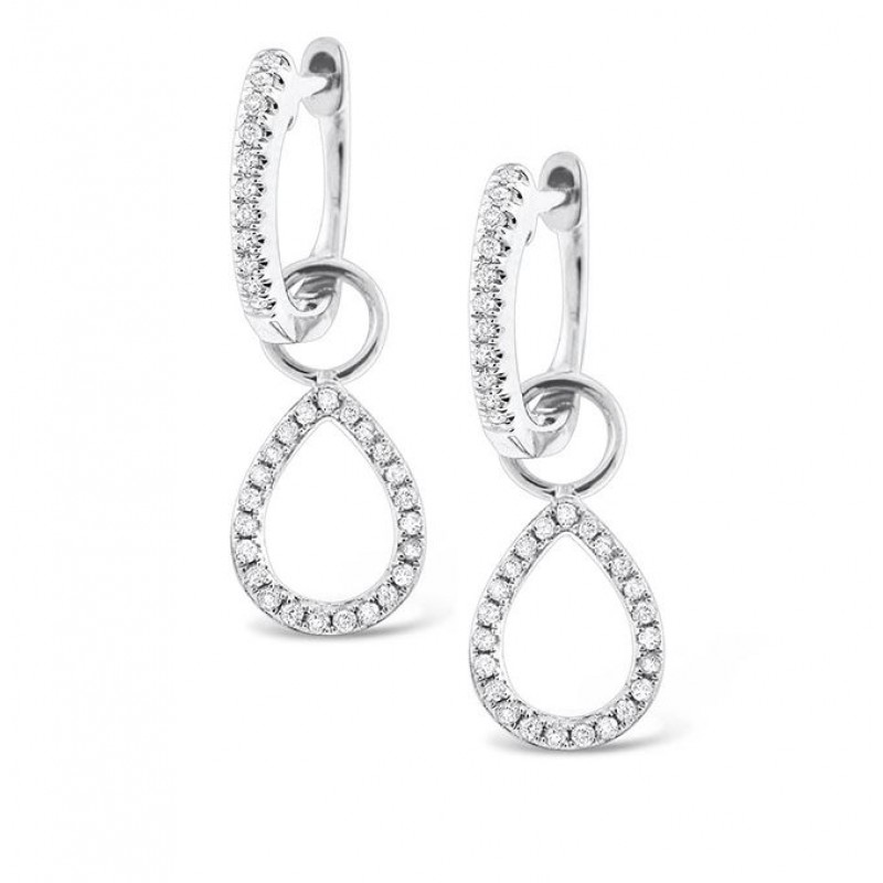 FINEFEY Sterling Silver Pear Crystal Earring Hoop ...